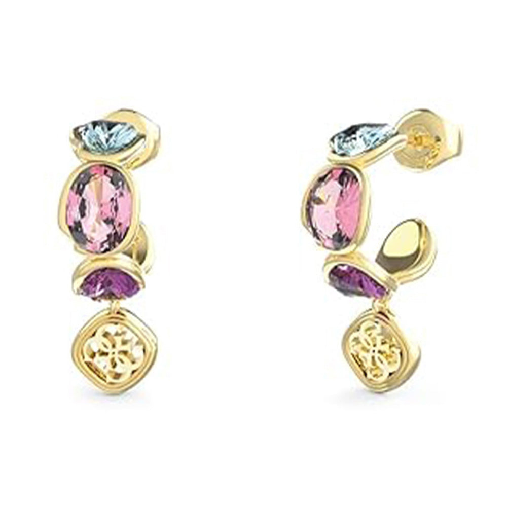 Guess Mamounia Gold Crystal Drop Earrings For Women JUBE05571JWYGMCT/U