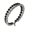 Guess Men's Silver & Black Stainless Steel Bracelet JUMB04051JWSTBKS