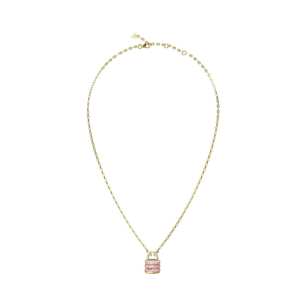 Guess My Secret Gold Rose Padlock Crystal Necklace For Women JUBN05411JWYGRST/U