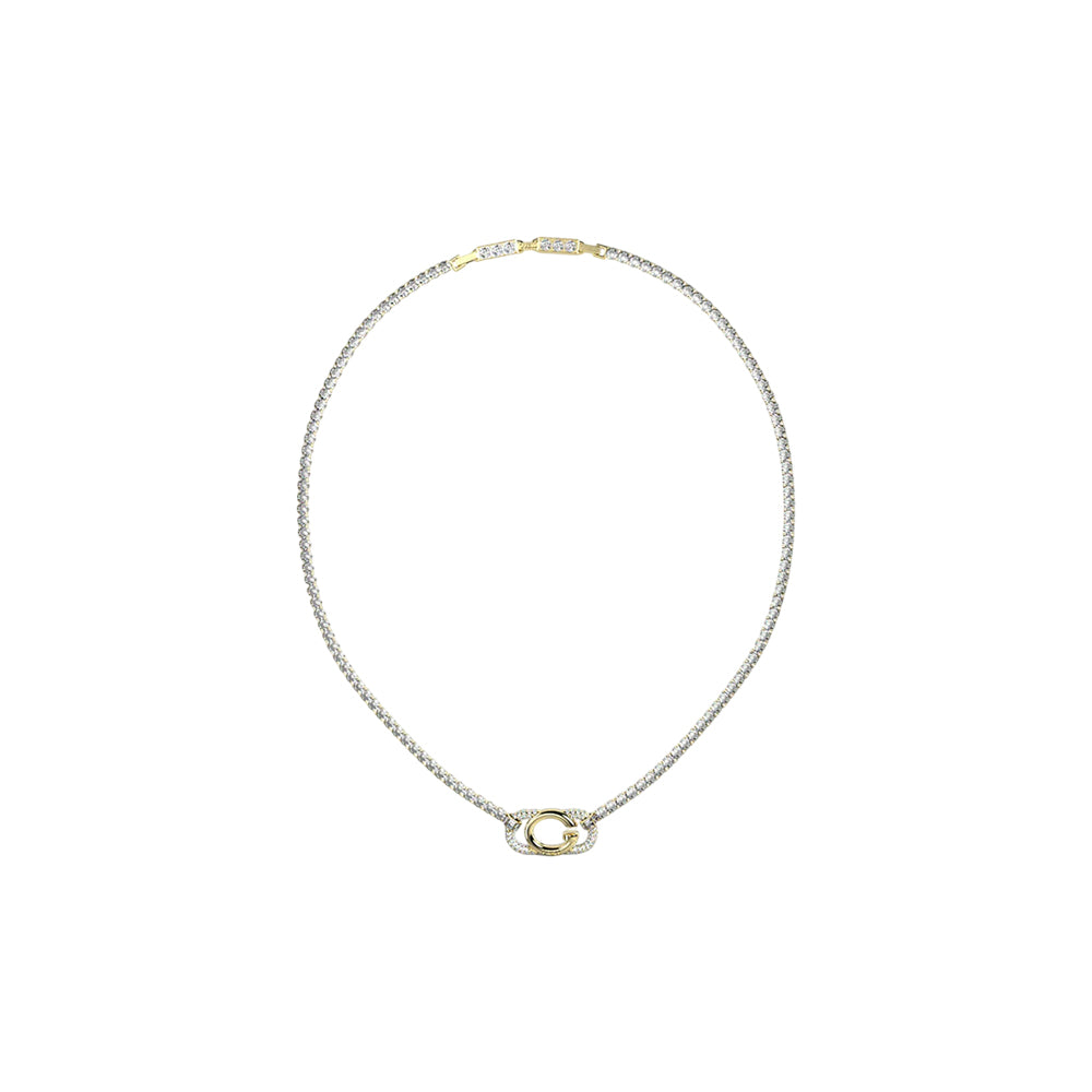 Guess Oh My G Logo Crystal Tennis Necklace - JUBN04506JWYGT/U