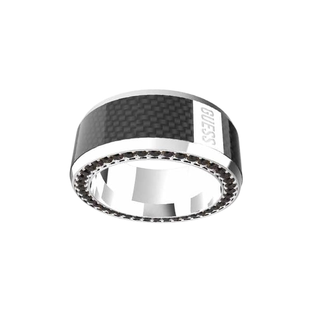 Guess Racer Stainless Steel Men's Ring 62 - JUMR04041JWSTBK62