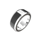 Guess Racer Stainless Steel Men's Tag Ring 64 - JUMR04041JWSTBK64