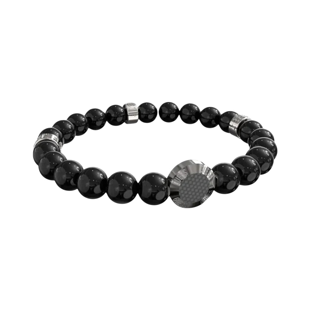 Guess Racer Tag Men's Silver & Black Stainless Steel Bracelet 180mm JUMB04049JWSTBKT-U