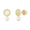 Guess Tiny Pearly Gold Crystal Earrings For Women JUBE05517JWYGT/U