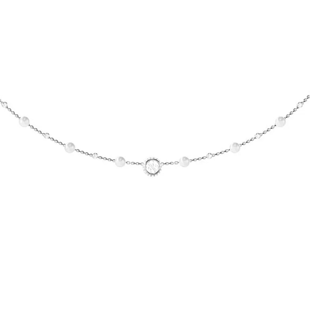 Guess Tiny Pearly Silver Pearl Necklace For Women JUBN05515JWRHT/U