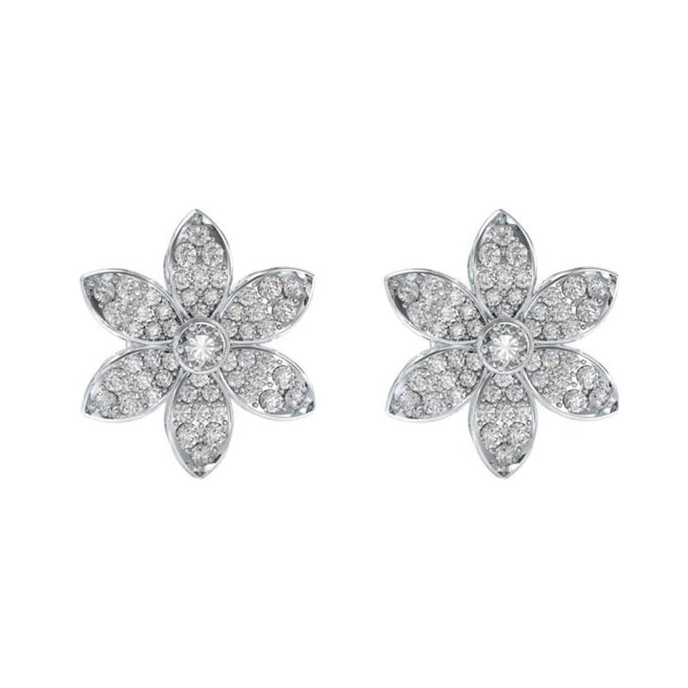 Guess White Lotus Earrings For Women JUBE04145JWRHT/U