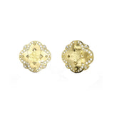 Guess Wild Flower Gold Crystal Earrings For Women JUBE05510JWYGT/U
