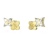Guess Wild Flower Gold Zirconia Earrings For Women JUBE05511JWYGT/U