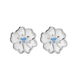 Juvenis Flower Earrings JLJ-CG21E0408S-BLU-SS-ER