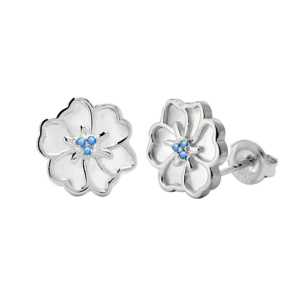 Juvenis Flower Earrings JLJ-CG21E0408S-BLU-SS-ER - image 2