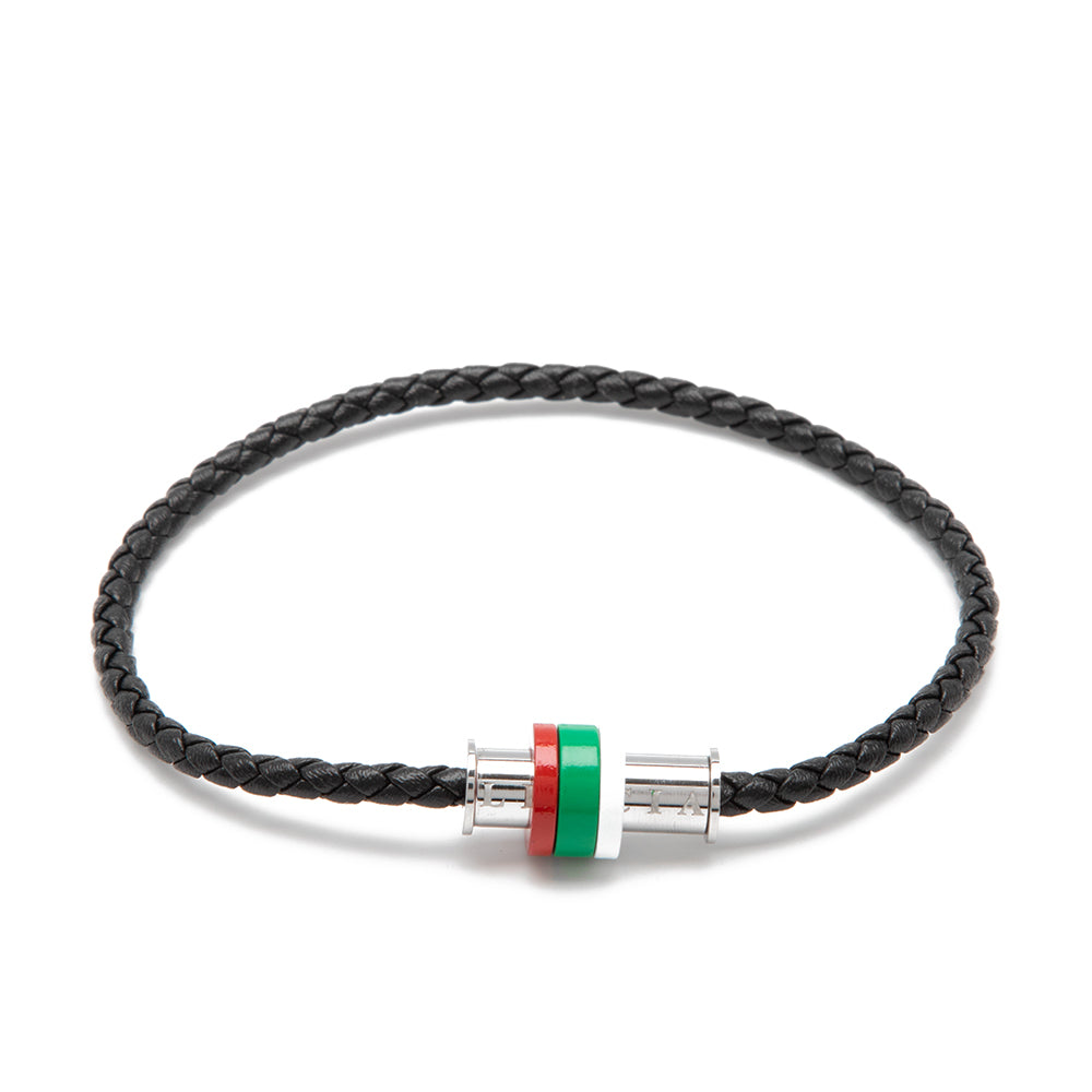 Lencia Men's Pitch Black Bracelet LMB-JMYLB118.MYI-(RGW)B