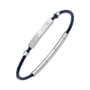 Police Contour Blue Leather and Stainless Steel Men's Bracelet PEAGB0040601