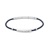 Police Contour Blue Leather and Stainless Steel Men's Bracelet PEAGB0040601 - Image 2