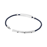 Police Contour Blue Leather and Stainless Steel Men's Bracelet PEAGB0040601 - Image 3