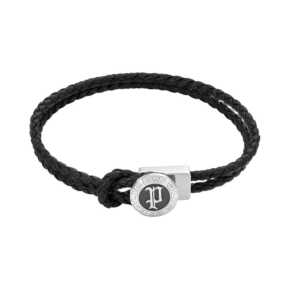 Police Infiniti Gothic Black Double Tour Leather Bracelet for Men PEAGB0040201 - image 2