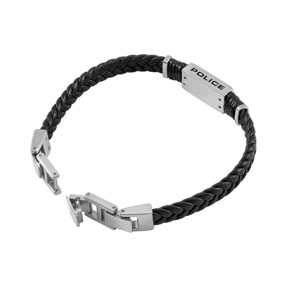 Police Ridgecord Black Leather Men's Bracelet PEAGB0079503 - Image 3