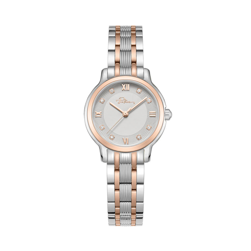 Police Women's Two-Tone Watch with Grey Dial PEWLG0076203