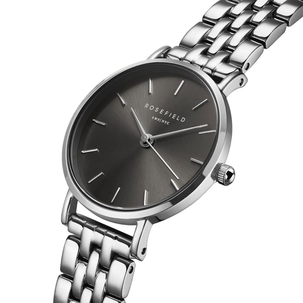 Rosefield Small Edit Silver Stainless Steel Grey Dial Watch - SGSSS-SE03 - image 2