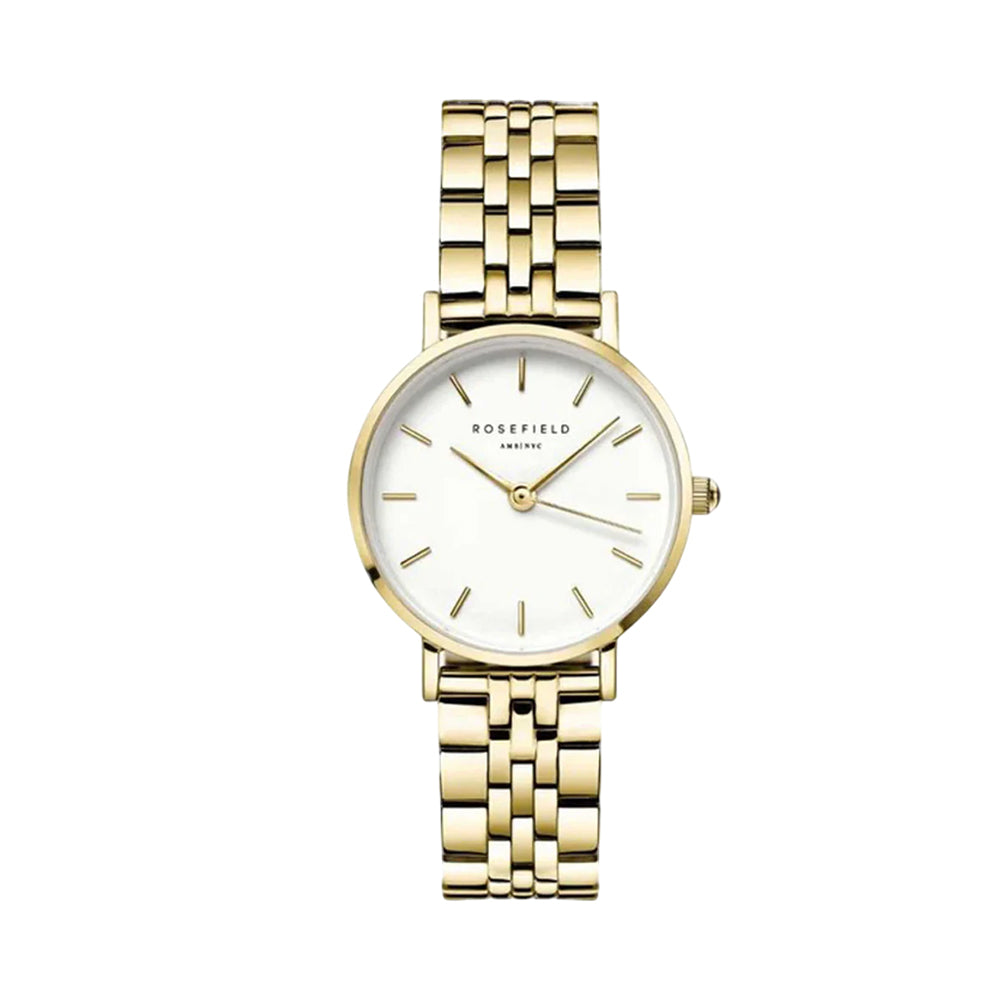 Rosefield Small Edit Women's White Dial Gold Watch 26WGSG-X278