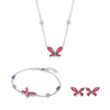 Saint Honore Gala Butterfly Rose Gold Crystal Womens Jewelry Set CL92 2R SET OF 3