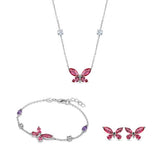 Saint Honore Gala Butterfly Rose Gold Crystal Womens Jewelry Set CL92 2R SET OF 3