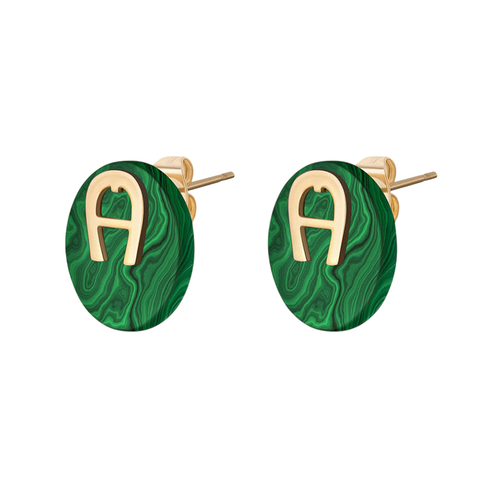 Aigner Avena Gold Malachite Stud Earrings ARJLE0000212 - image 2