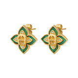 Aigner Flora Gold-Toned Malachite 15mm Earrings - ARJLE0003802 - image 2