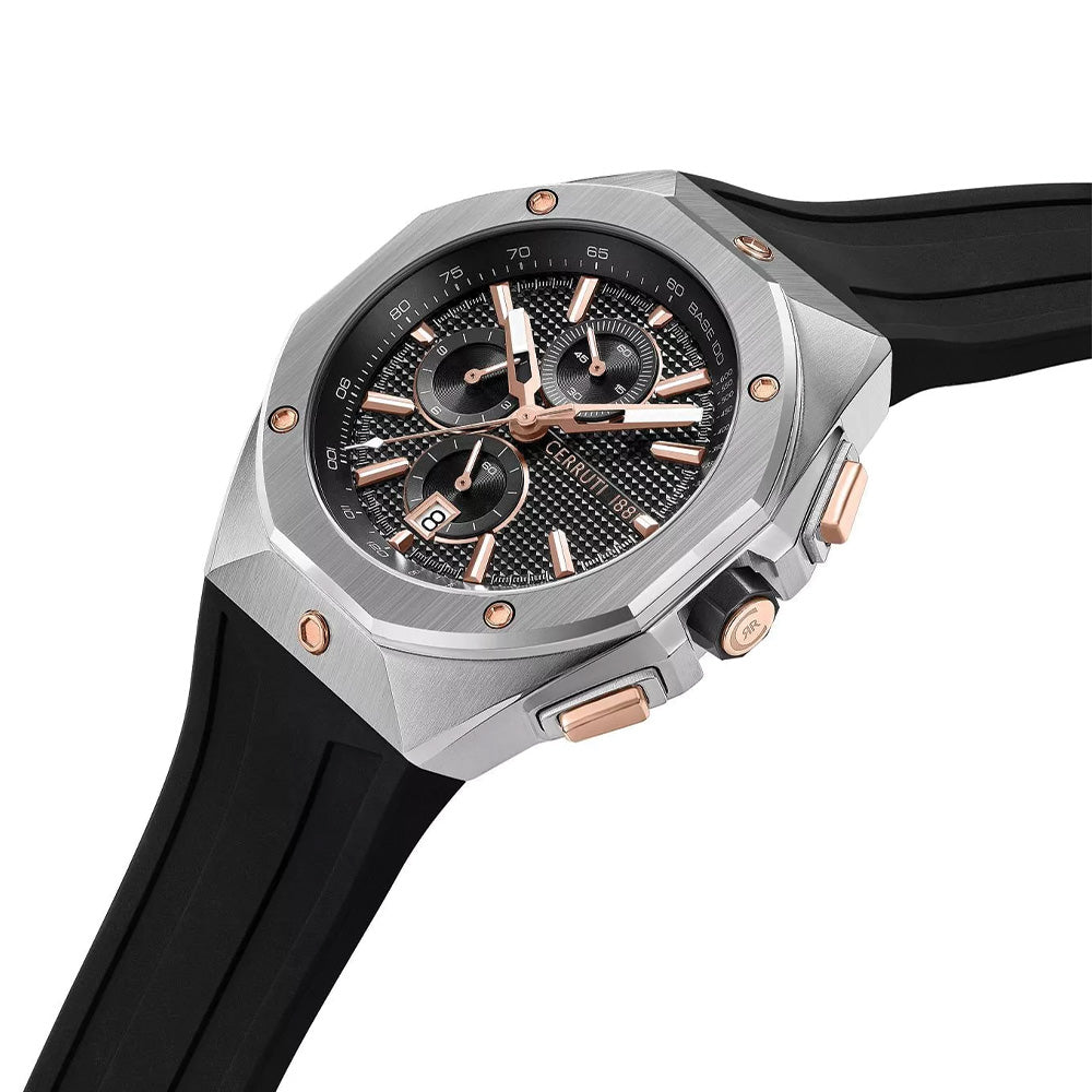 Cerruti 1881 Arezzo Black Dial Silicone Strap Men'S Watch CIWGO0073201 - image 2