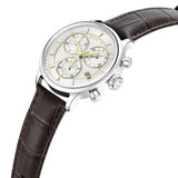 Cerruti 1881 Dervio Chronograph Silver Dial Brown Leather Strap Men'S Watch CIWGC0073302 - Image 2