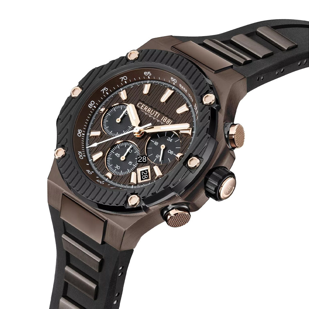 Cerruti 1881 Lucardo Black Dial Silicone Strap Men'S Watch CIWGO0050602 - image 2