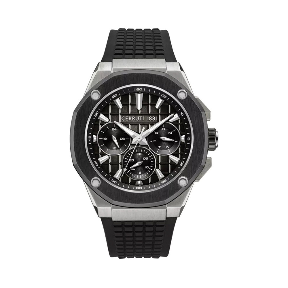Cerruti 1881 Razzuolo Black Dial Silicone Strap Men'S Watch CIWGQ0073401
