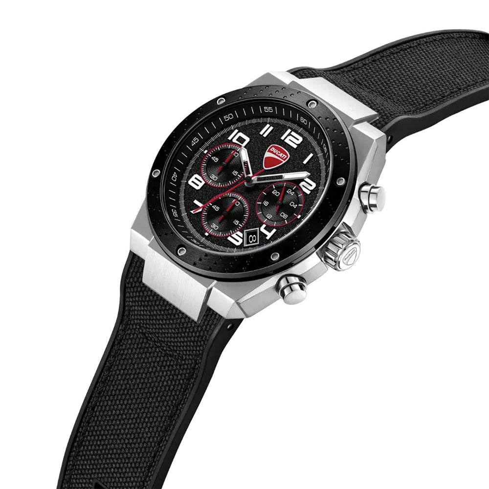 Ducati Black Dial Silicone Nylon Strap Watch For Men DTWGO0002501 - image 2