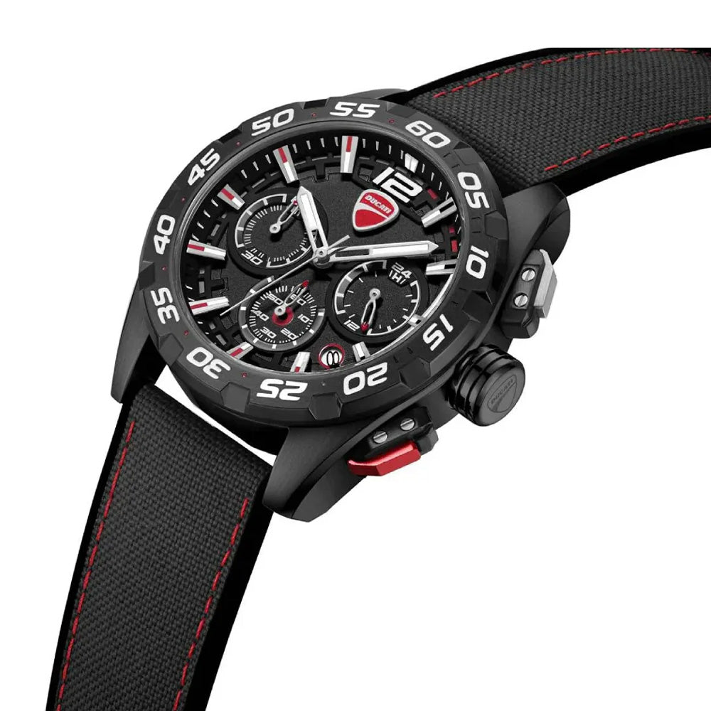 Ducati Corse Chronograph Black Dial Silicone Nylon Strap Watch For Men DTWGO0001801 - image 2