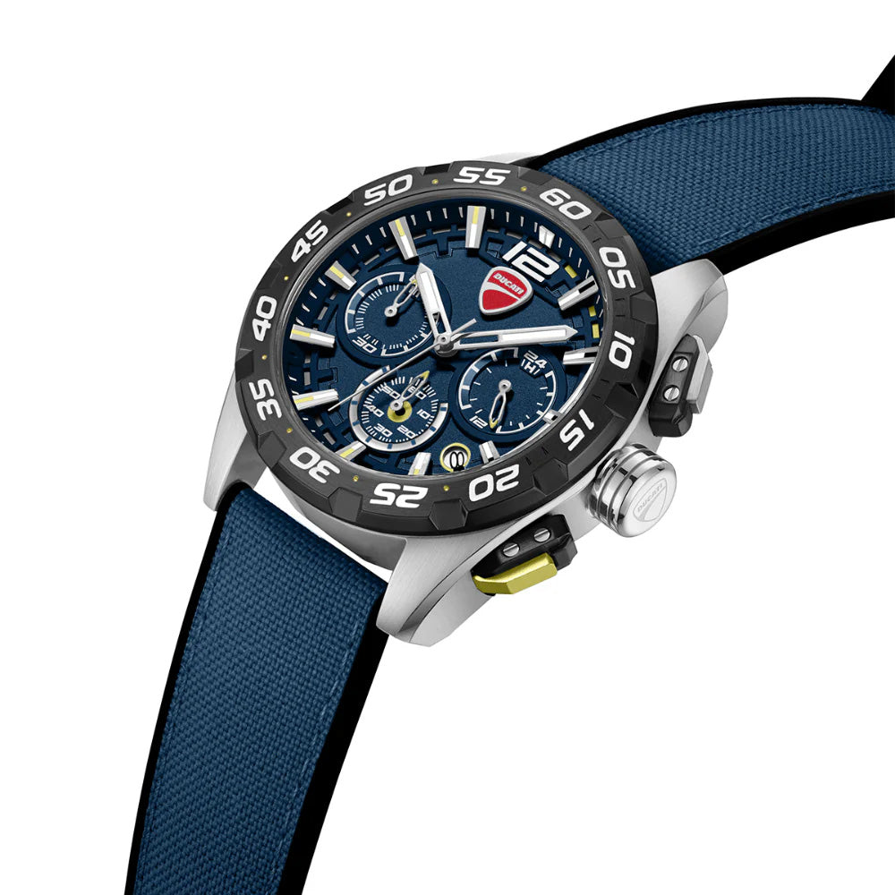 Ducati Corse Chronograph Blue Dial Silicone Nylon Strap Watch For Men DTWGO0001802 - image 2