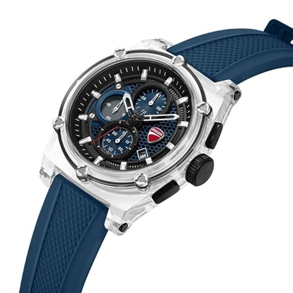 Ducati Dt010 Chronograph Blue Dial Silicone Strap Watch For Men DTWGO0001602 - image 2