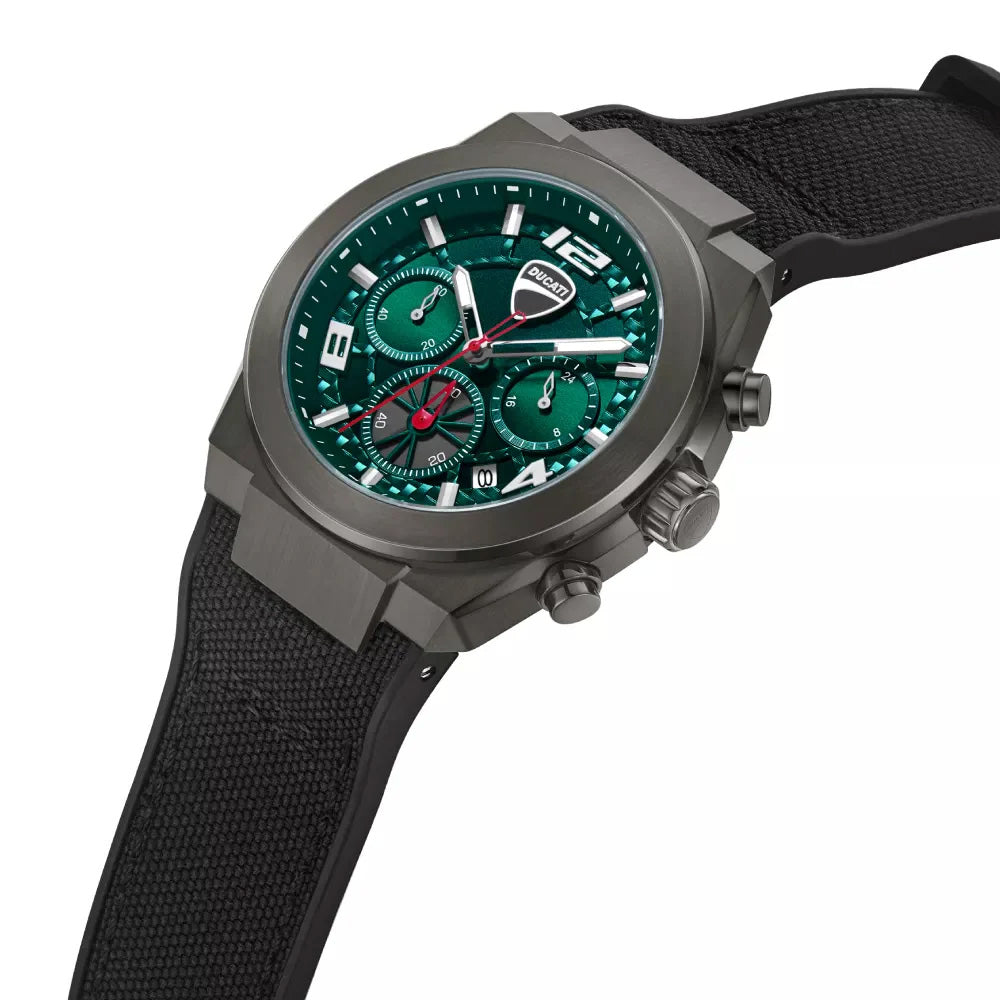 Ducati Green Dial Black Silicone Chronograph Mens Watch DTWGC0002001 - image 2