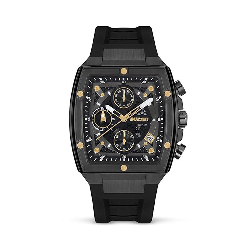 Ducati Quartz Black Dial Silicone Strap Watch For Men DTWGO0001302