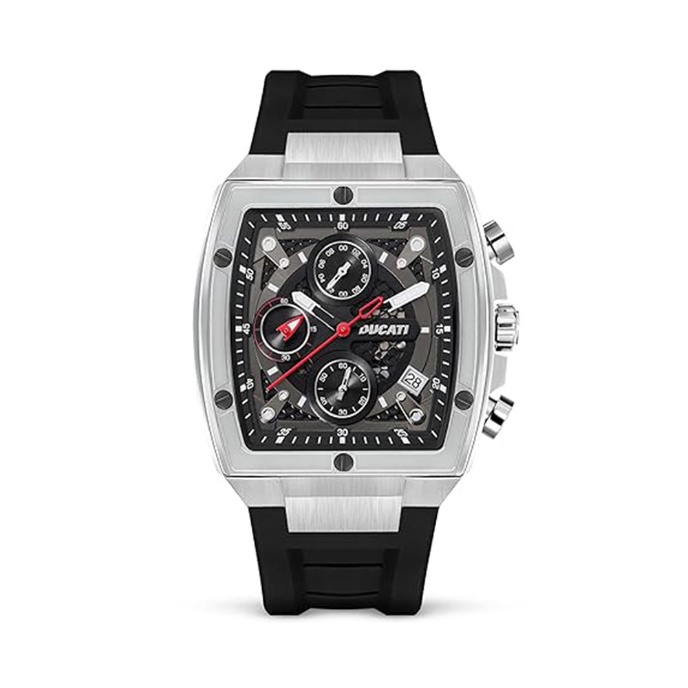 Ducati Quartz Black Dial Silicone Strap Watch For Men DTWGO0001303