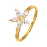 Fabian Ladies Gold Plated Ring, FLJ-AQ05R4958A-R.G4
