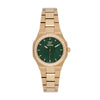GF Ferre Women's Green Dial Gold Plated Zircon Watch GFGPGN6015L