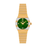 GF Ferre Women's Green Dial Gold Plated Zircon Watch GFGPN170036LZ