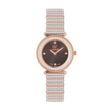 GF Ferre Women's Grey Dial Two-Tone Rose Gold Zircon Watch GFTR8079LZ