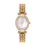 GF Ferre Women's Mother of Pearl Dial Gold Plated Zircon Watch GFGP2002LZ
