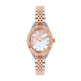 GF Ferre Women's Mother of Pearl Dial Two-Tone Rose Gold Zircon Watch GFTR8063LZ
