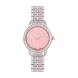 GF Ferre Women's Pink Dial Stainless Steel Zircon Watch GFSS5027LZ