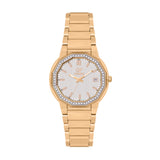 GF Ferre Women's White Dial Gold Plated Zircon Watch GFGP8065LZ