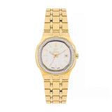 GF Ferre Women's White Dial Gold Plated Zircon Watch GFGP8067LZ