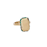 Guess Hashtag Logo Gold Emerald Crystal Ring For Women JUBR04259JWYGEM56
