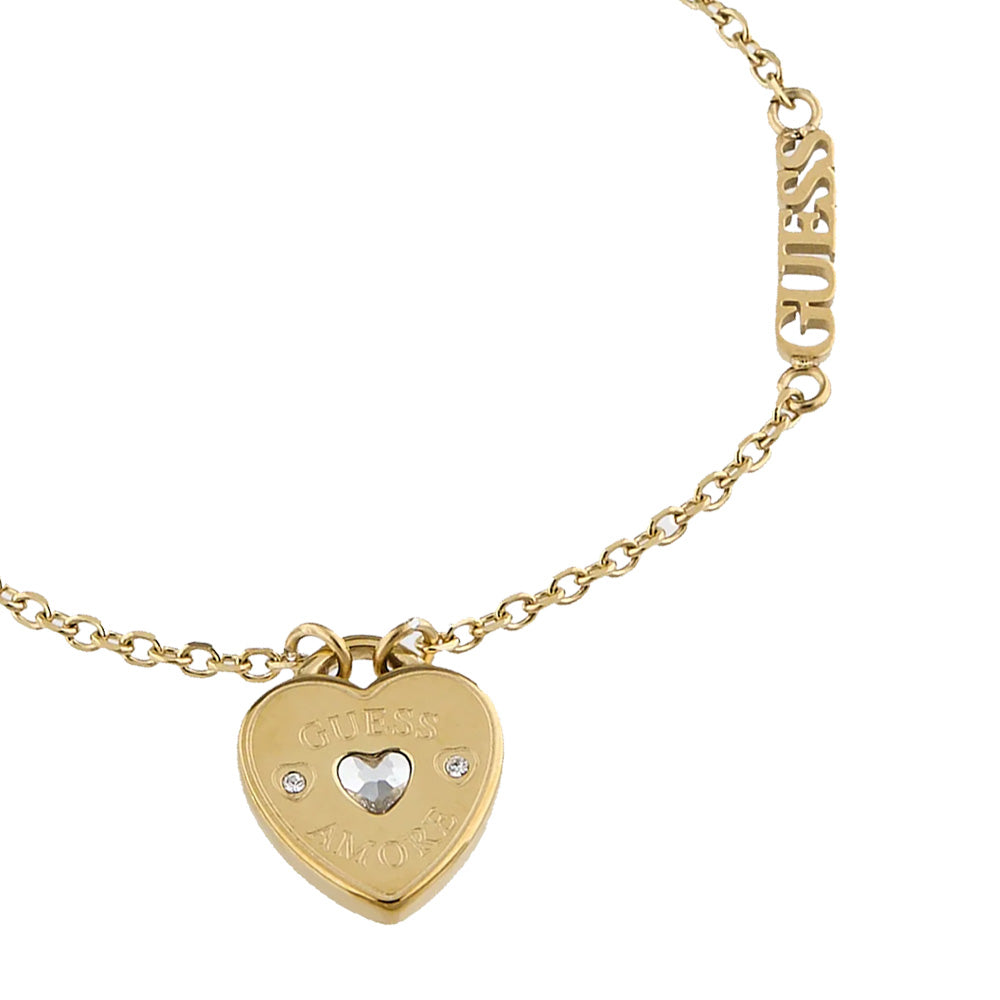 Guess Heart Charm Gold Bracelet For Women JUBB05057JWYGS - image 2