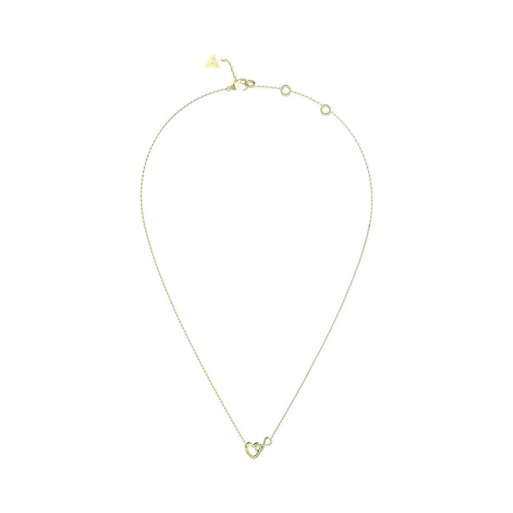 Guess Iconique Gold Heart Infinity Crystal Necklace For Women JUBN05530JWYGT/U